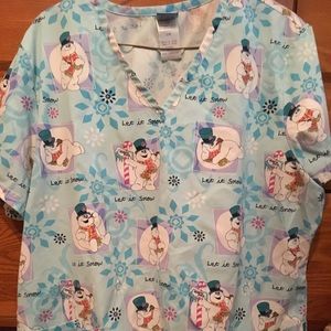 Christmas scrub top